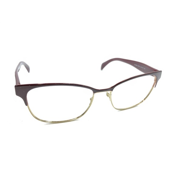 Prada VPR 65R UAN-1O1 Dark Red Gold Eyeglasses Frames 53-16 140 Italy Designer - Picture 1 of 12